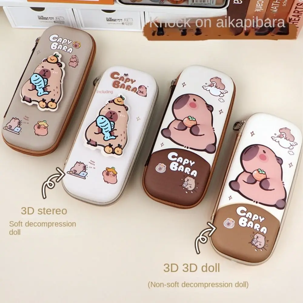 

Large Capacity Capybara Pencil Case Waterproof Storage Bag Cartoon Capybara Pen Bag Pen Holder Zipper Pencil Pouch Student