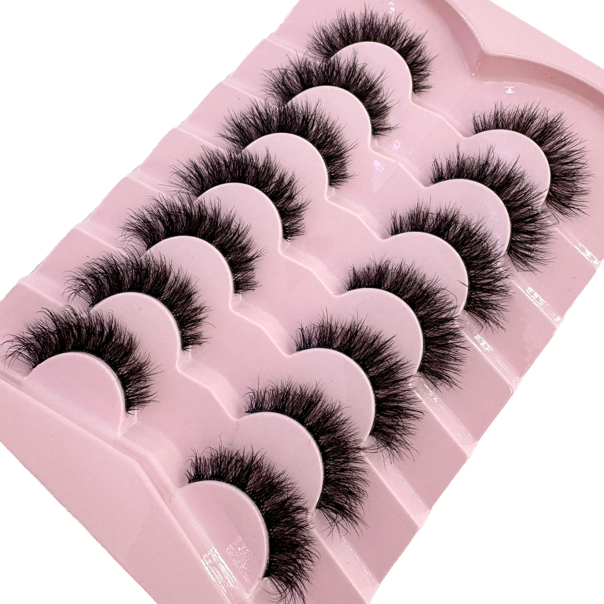HBZGTLAD 7 Paar Katzenaugen-Wimpern, Natürliche Lange Wimpern mit Klarem Band, Flügelendes Ende, Verlängerte Augenwimpern, Kunstnerz-Wimpern für Make-up – Detail 6