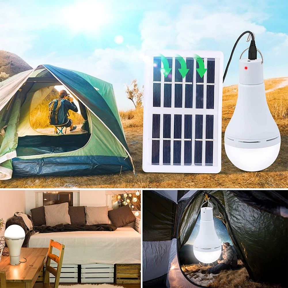 

9W 7W USB/Solar Rechargeable Led Bulb Portable Camping Light Bulb Emergency Lighting Lights Outdoor Picnics Hanging Tent Light