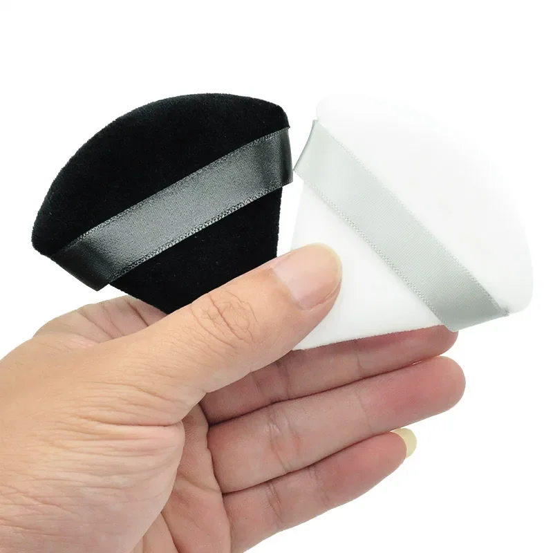 1/5Pcs Triangle Velvet Powder Puff Flours Mini Face Makeup Sponge Cosmetics Soft Cotton Face Powder Puff Washable Lightweight