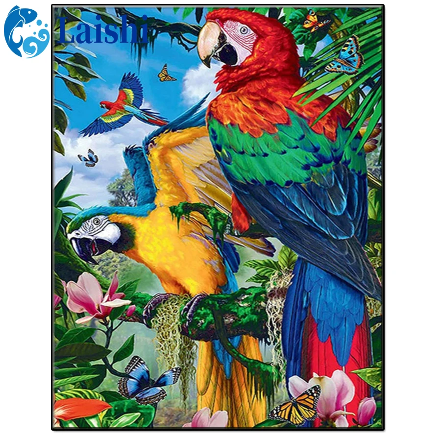 5D DIY Animal art, parrot, forest landscape Diamond Painting Cross Stitch Diamond Embroidery New Handicrafts Home Decor gift