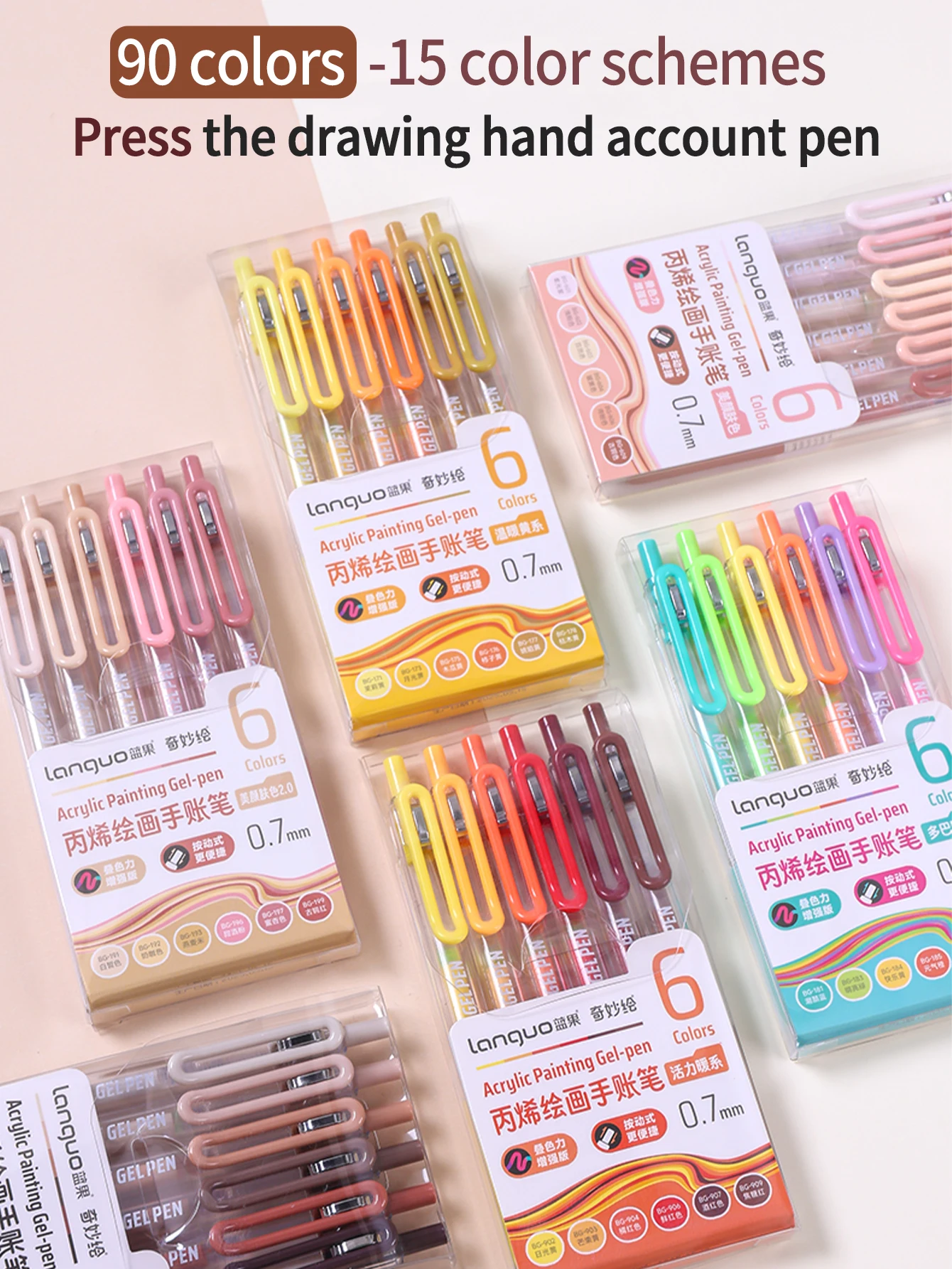 1 Piece of Blue Fruit Press-Type Journal Pen, Available in 90 Colors/72 Colors/54 Colors/36 Colors/18 Colors/12 Colors/6 Colors, Various Colors Available, Press-Type Acrylic Painting Journal Pen, Full Color Set, Special Colored Pens for Drawing, Skin Tone Colors, Stackable Colors, 0.7mm Large Capacity Highlighter Pen
