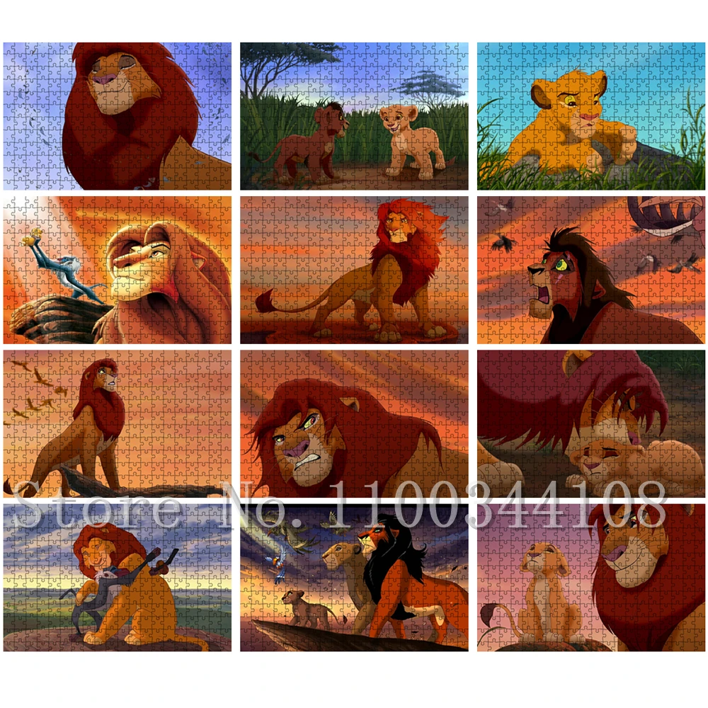 The Lion King Cartoon Movies Jigsaw Puzzles Disney Anime Paper Puzzles Adults Jigsaw Puzzles Children Early Education Toys