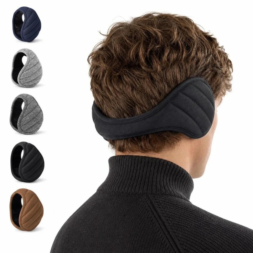 Universal Thick Lined Winter Earmuffs Lightweight Fold Collapsible Windproof Ear Covers Soft Earmuffs Outdoor Use
