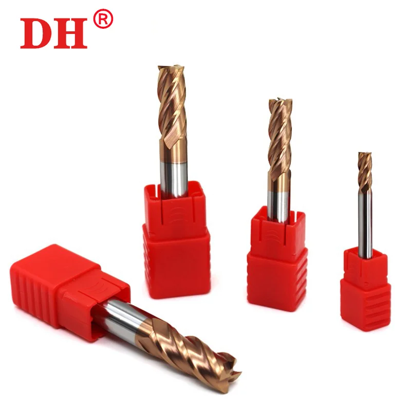 HRC55 4-Fluit legering cnc Frees Wolfraamstaal Carbide Coating Platte Frees Voor CNC Mechanische Bewerking Endmills gereedschap