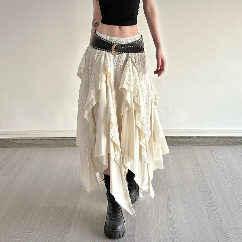 

Новая модная асимметричная юбка-полусолнце в повседневном стиле для женщин, весенняя, средней длины, в стиле Spicy Girl, для уличного образа