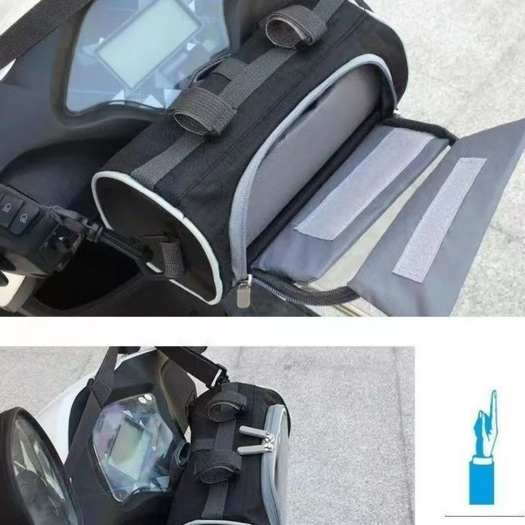 Motorcycle and electric bike front-mounted bicycle bag, mountain bike touchscreen navigation phone storage bag, delivery rider c - view 5