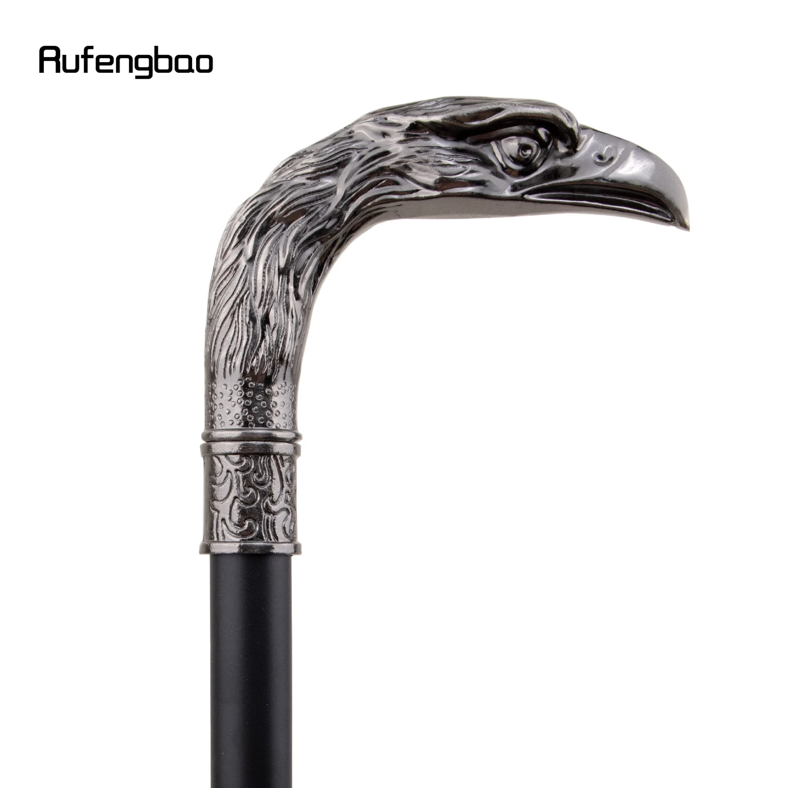 Silver Eagle Long Head Totem Walking Cane, Bastão decorativo de moda, Cavalheiro elegante Cosplay Cane Knob Crochet, 93cm