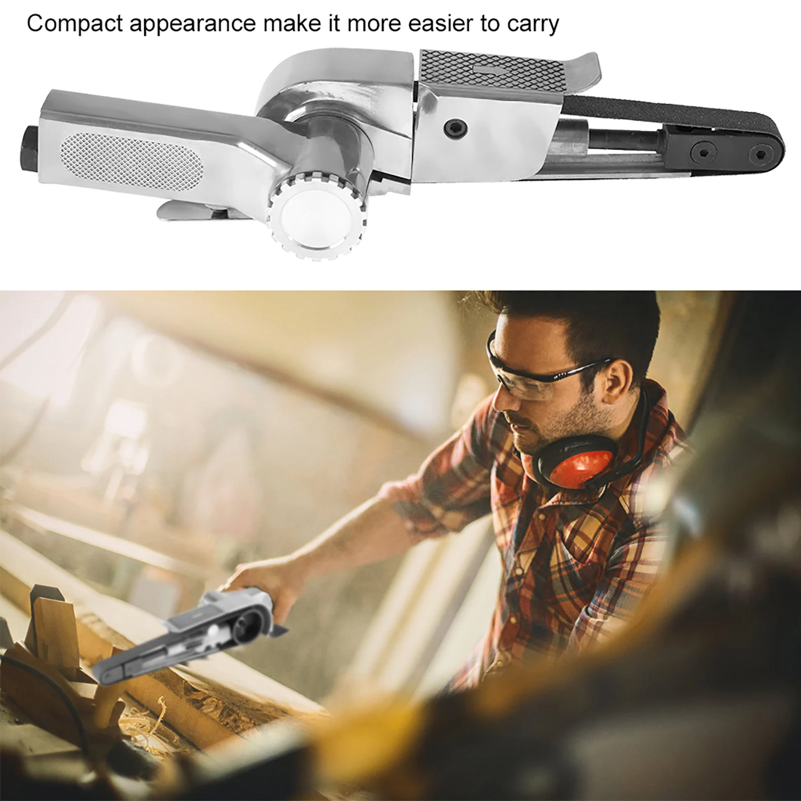 

1/4 Air Belt Sander Industrial Air Belt Sander Pneumatic Polishing Tool 16000rpm 10*330mm/20*520mm Pneumatic Belt Sander Machine