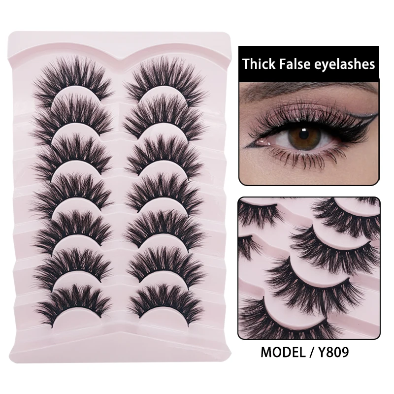 New 10 Pairs Strip Eyelashes Soft Natural Thick False Eyelashes Daily Dating Makeup Extension Handmade Individual Eyelashes