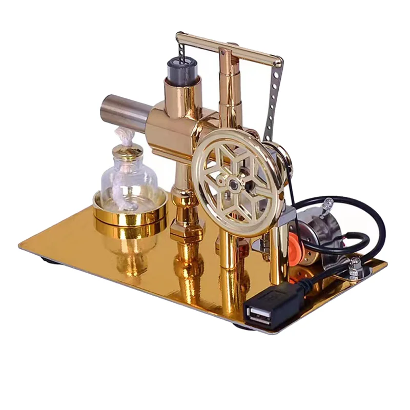 

A13Q-1 Piece Hot Air Stirling Engine Experiment Model Educational Mini Engine Gold