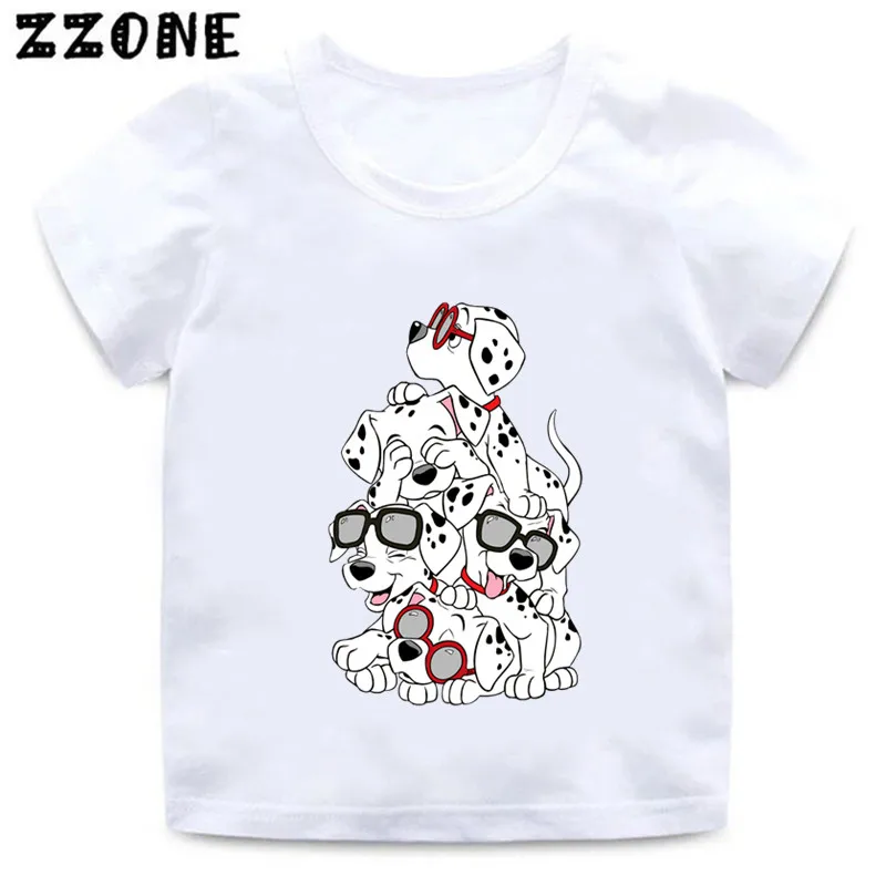 101 Dalmatians Little Spotted Dogs Funny Kids T-Shirts Cartoon Girls Clothes Baby Boys Short Sleeve T shirt O-Neck Children Tops