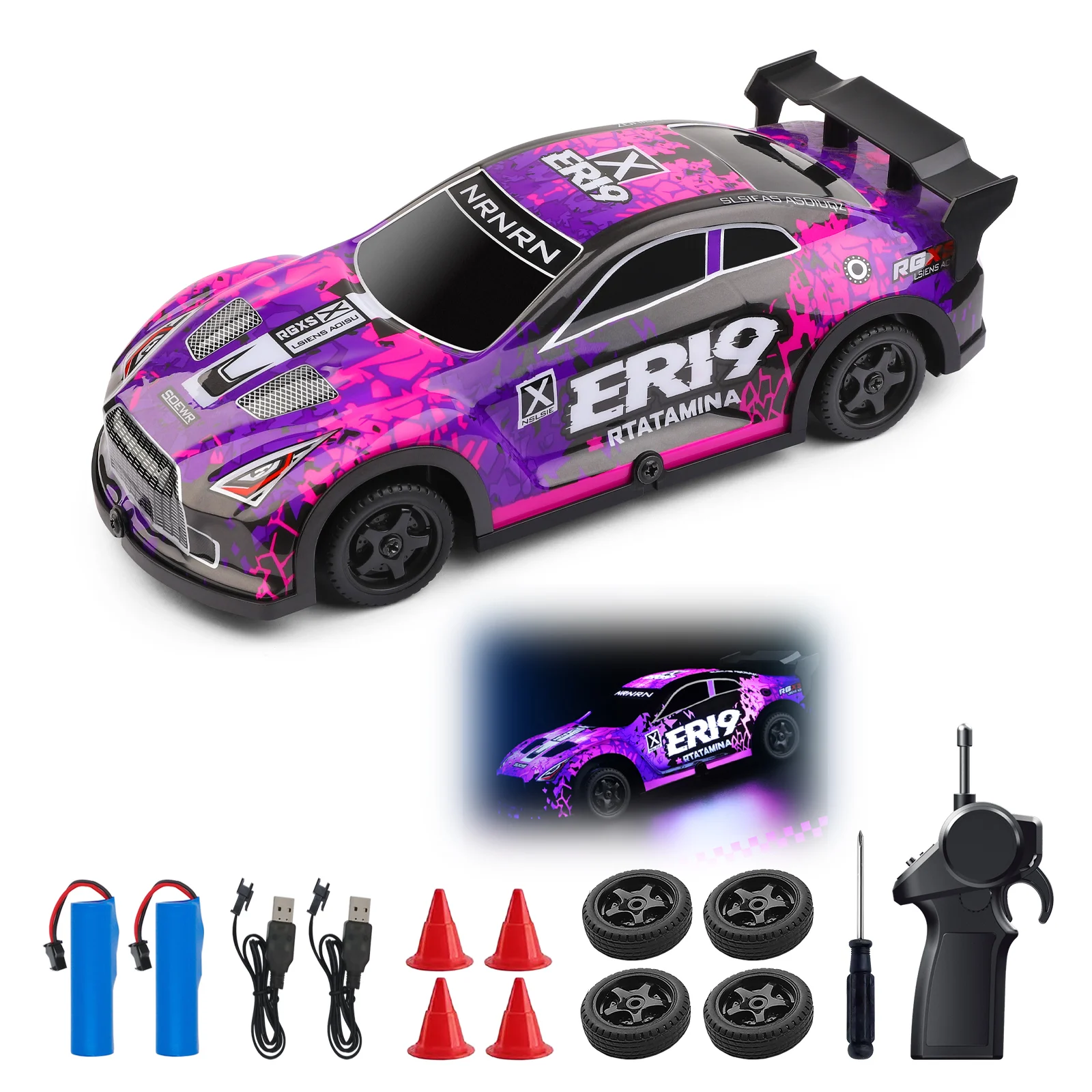 

Радиоуправляемая машина WLtoys 22206 4WD: 15 + км/ч, высокоскоростная, 2-скоростная, многоскоростная, гоночная машина 2,4G, светодиодная подсветка, работа 40 минут, с дрифтовыми шинами и конусами ​