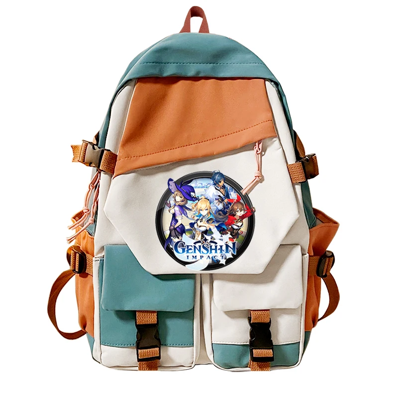 Game Genshin Impact Backpack Kawaii Paimon Klee Cartoon Manga Schoolbag for Students Girl Boy Bookbag Kids Outdoor Travel Bags