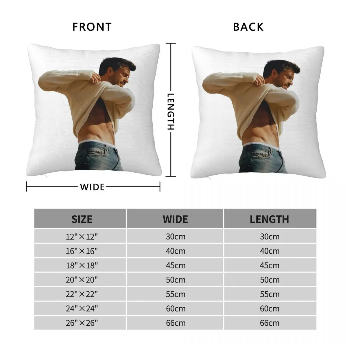 Jonathan Bailey Sexy Pillowcase Polyester Linen Velvet Creative Zip Decorative Pillow Case Sofa Cushion Cover