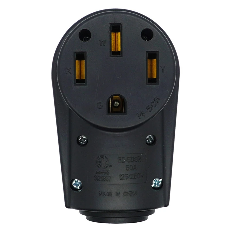 1 Set Male/Female Replacement  Socket Plug Combo Kit Extension Cord Ends Male For 6/3 + 8/1 AWG 4-Wire Cord US Plug
