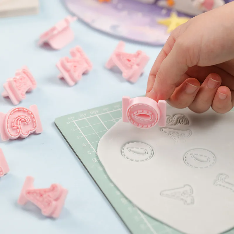 Cake Cookies Upper And Lower Case Letter Embossing Mould Pattern Line Dotted Line English Letter Mould Beautiful And Lovely