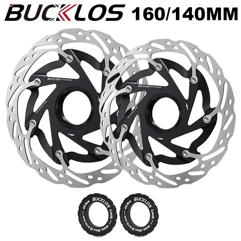 

BUCKLOS 160mm 140mm Bicycle Centerlock Disc Brake Rotor Hydraulic Center Lock Rotor Strong Heat Dissipation Floating Bike Rotors