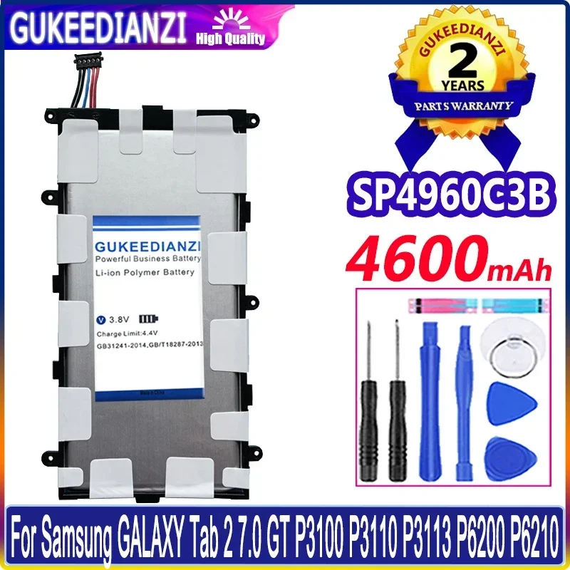 

GUKEEDIANZI Battery 4600mAh SP4960C3B For Samsung GALAXY Tab 2 7.0 GT P3100 P3110 P3113 P6200 P6210 Tab2 7.0 Batteries