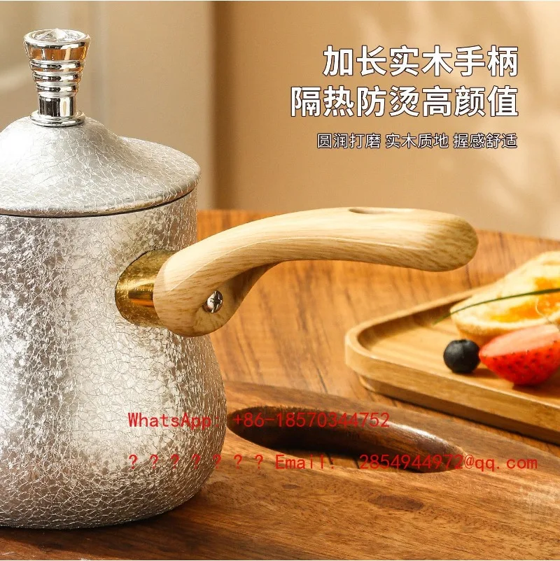 Stainless Steel Coffee Pot Hot Brew Teapot Sharing Pot Hot Butter Cup with Lid