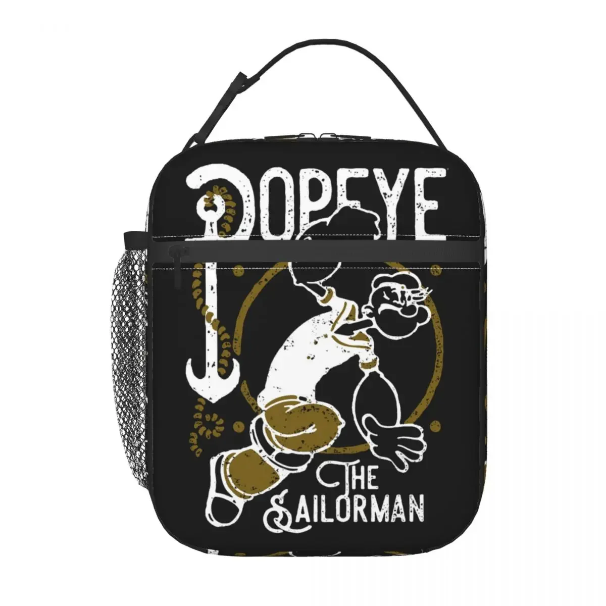 Popeyes Vintage Sailor Insulated Lunch Bag Cooler Lunch Container Cartoon Portable Lunch Box Tote Girl Boy College Picnic