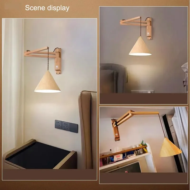modern-wood-wall-lamp-retractable-foldable-bedside-lamps-rocker-aisle-corridor-restaurant-wall-light
