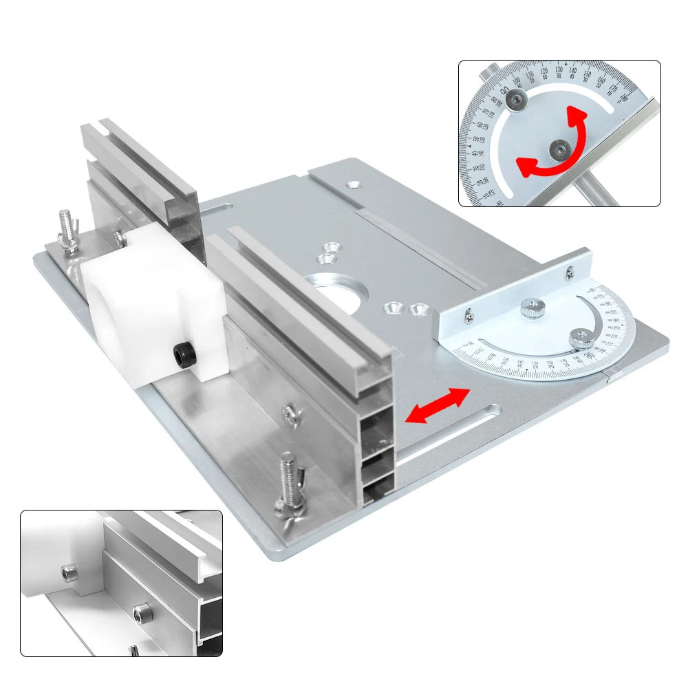 Router Table Insert Plate Aluminum Alloy Wood Milling Flip Board Trimming Machine Engraving Auxiliary Tool Woodworking Benches