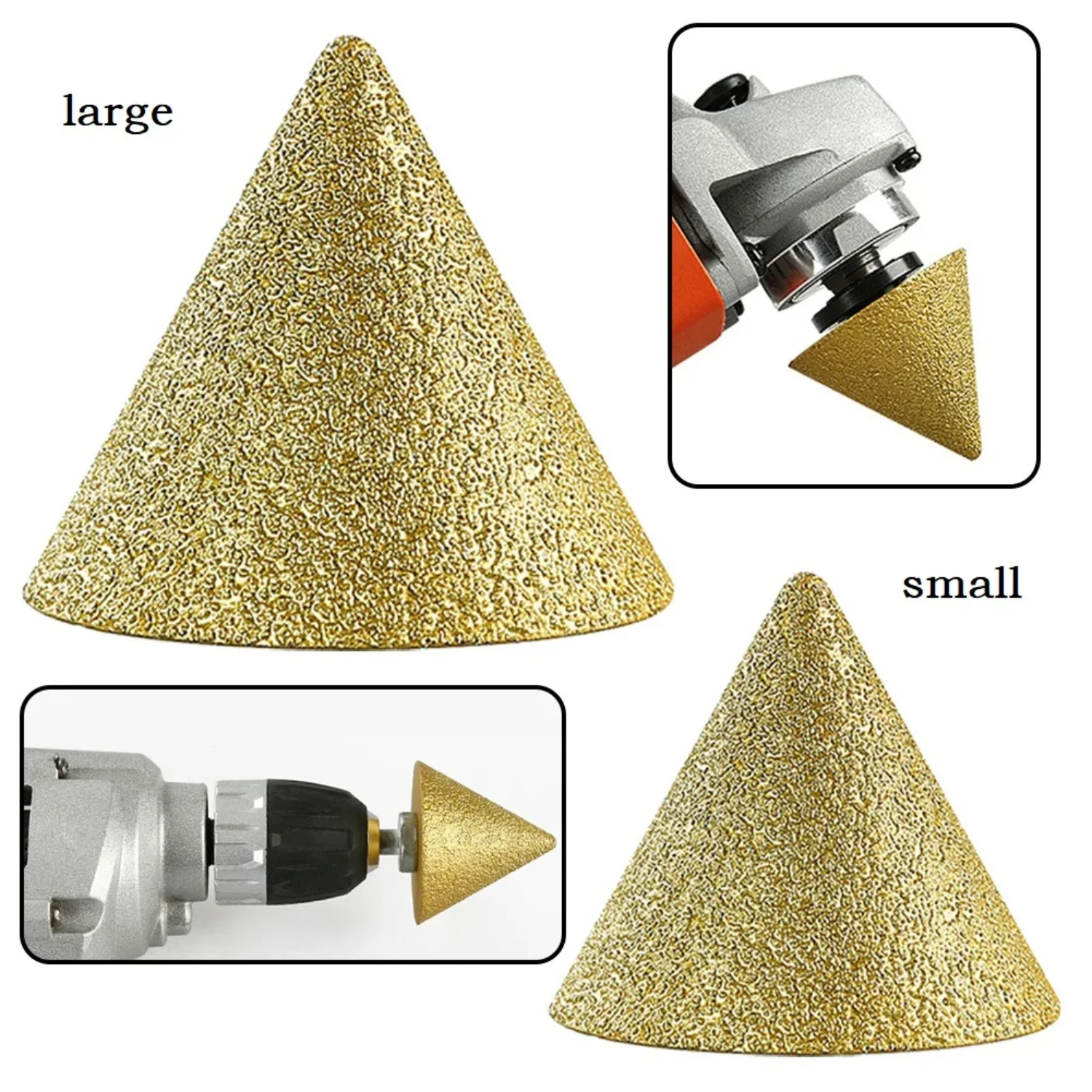 1PC  Drill Bits Grinding Wheels Chamfering M10 Threaded Polishing Ceramic Tile Utility 38/50mm Tapered Engraving Cutting