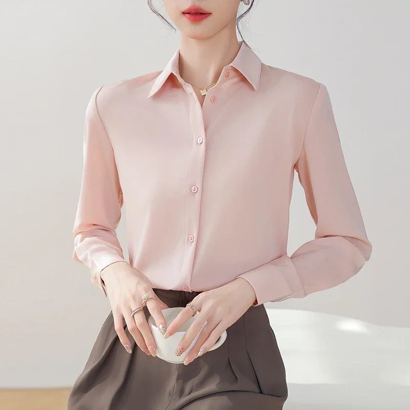 Office Lady Lange Mouw Turn Down Kraag Vrouwen Shirt Wit Shirt Blouse Vrouwen Tops Blouses Shirts Blusas Para Mujer Camisas N197