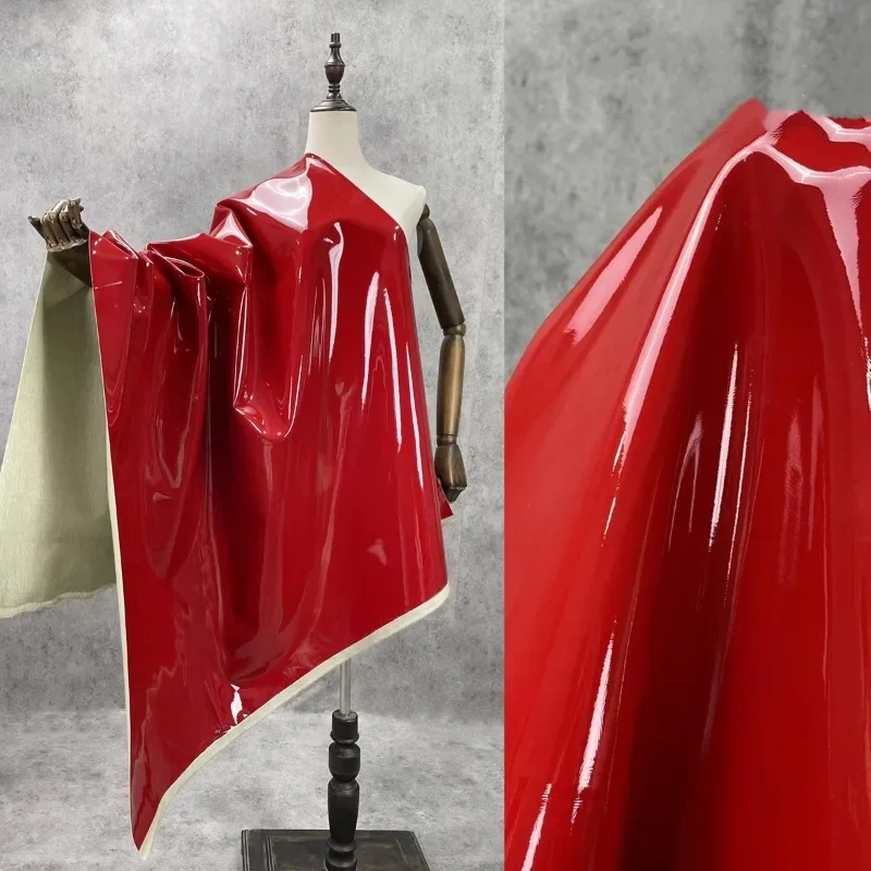 

Thickened Red Leather Fabric Reflective Waterproof Smooth Soft Wholesale Apparel Sewing Fabric Cloth Diy By The Meter Material