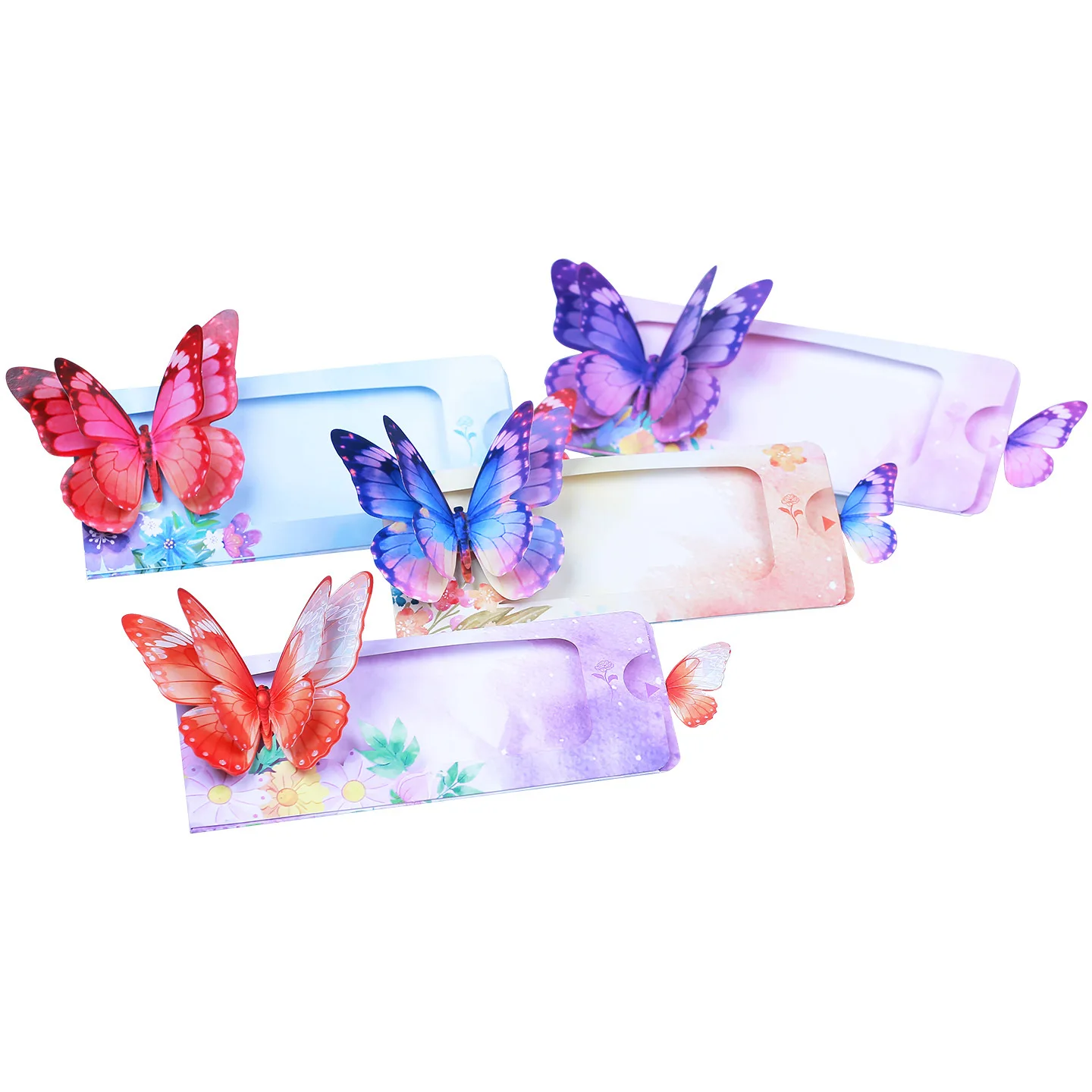 10pcs Butterfly Pull-out Origami 3D Pop UP Greeting Card Invitation For Thanksgiving Wedding Birthday Xmas Party Souvenirs Gift