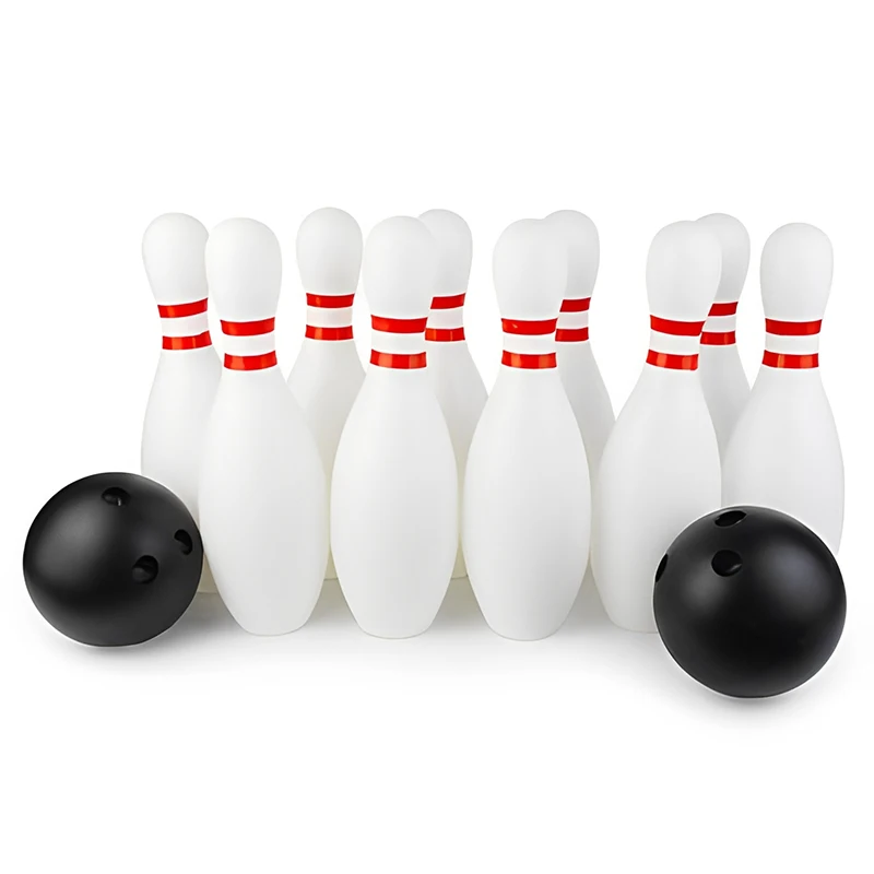Bowling-Set, Kunststofffarbe, 2 Bälle und 10 Pins, Bowling-Spiele, Outdoor-Sport, Indoor-Übungsball, Gutterball, lustiges Bowling-Set TMZ – Detail 15