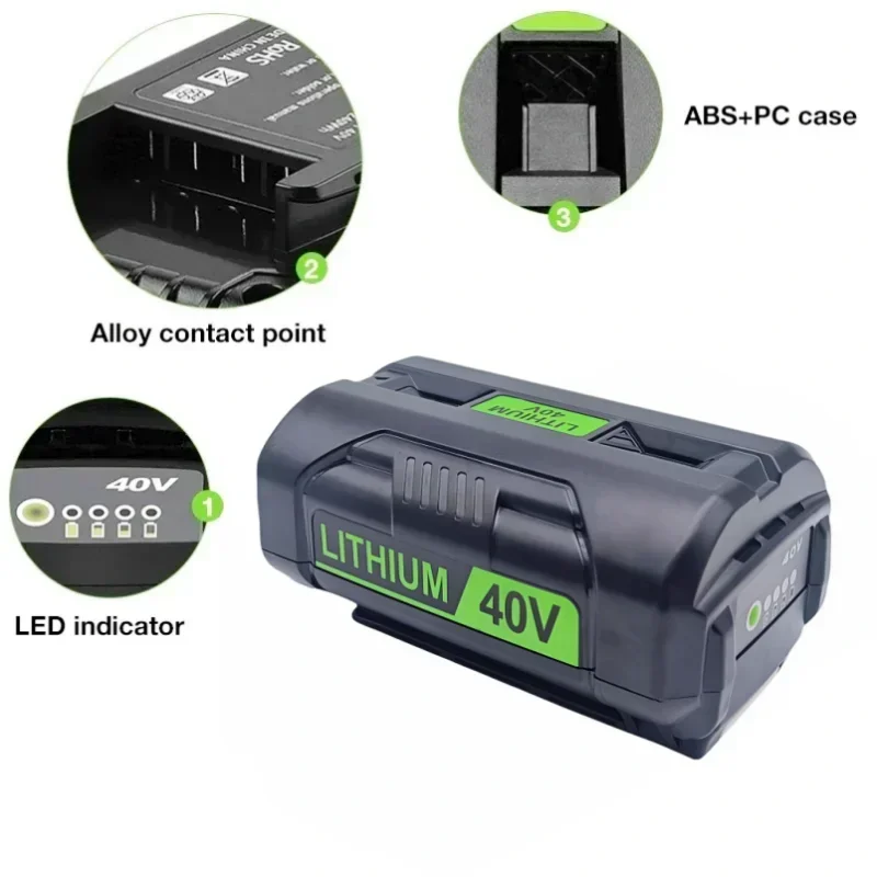 Powertoolbattery 40V 5.0Ah Li-ion rechargeable battery for Ryobi op4050 op40401 ry40200 op4050a ry40400 ry4050