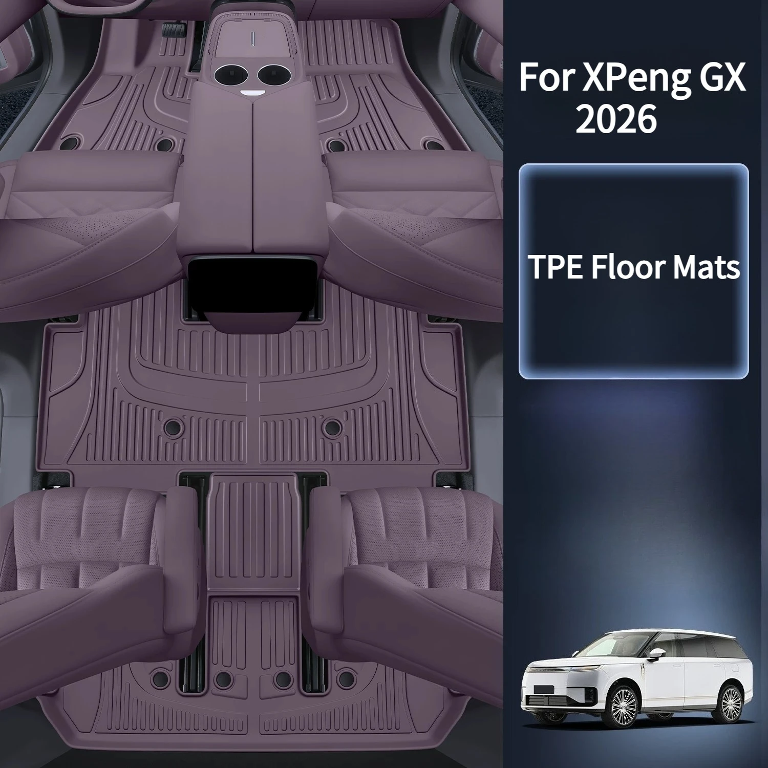 For XPeng GX 2026 Full-Coverage TPE Floor Mats, Scratch-Resistant and Wear-Resistant Double-Layer Carpet Upgrade Accessories