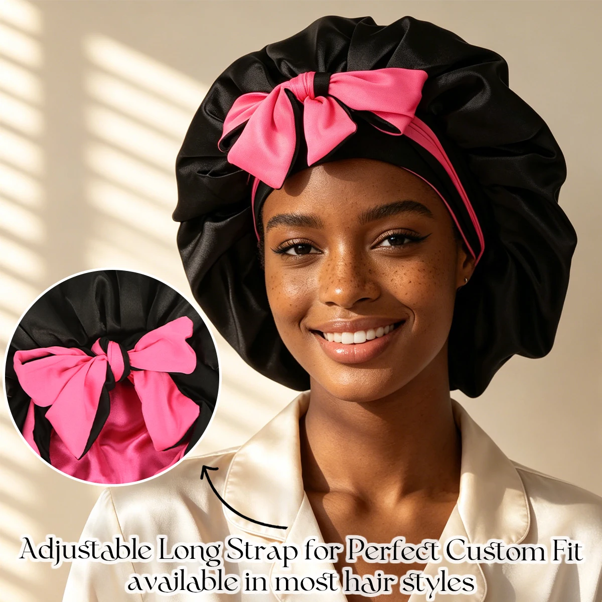 Ladies Satin Sleep Cap Hair Protection Cover Soft Comfortable Design for Nighttime Use Fashionable Women's Headwear
