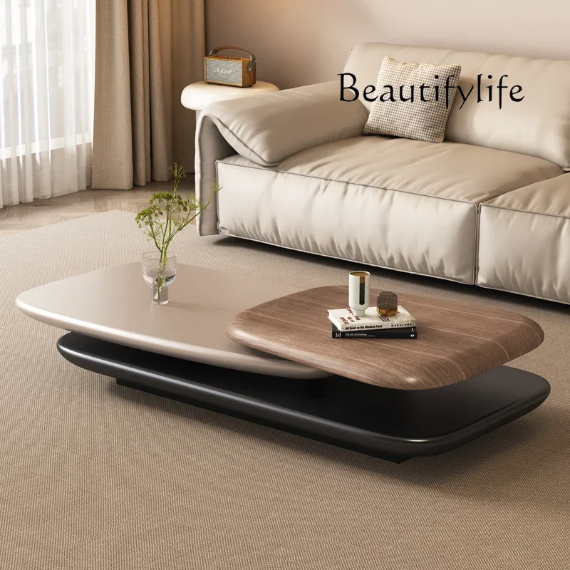 BJ Design high-end villa oval rotating coffee table size apartment household creative suspension minimalist coffee table