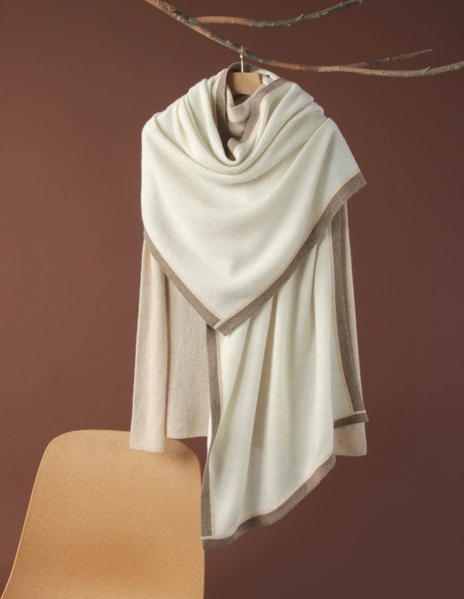 

Pure cashmere solid color classic shawl