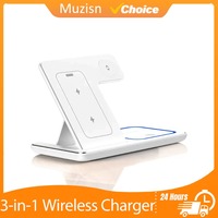 Fast Wireless Charger Stand 30W 3 in 1 LED Foldable Charging Station For iPhone 15 14 13 12 11 Apple Watch 9 8 7 6 5 Airpods Pro