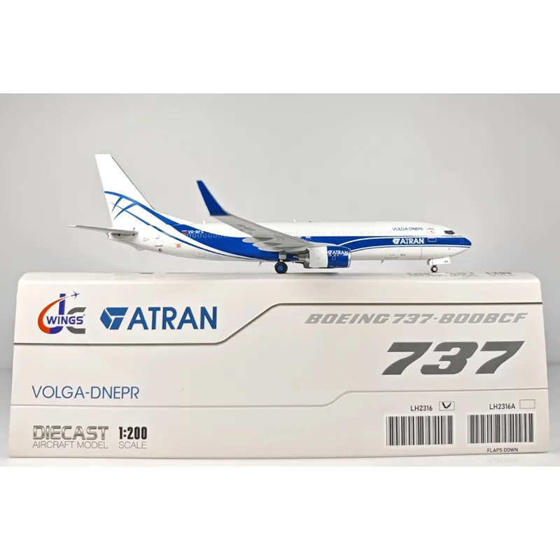 JC Wings moulé sous pression, échelle 1/200 russe ATRAN Aviation B737-800BCF VQ-BFS, Collection de modèles d'avion en alliage, ornements décoratifs