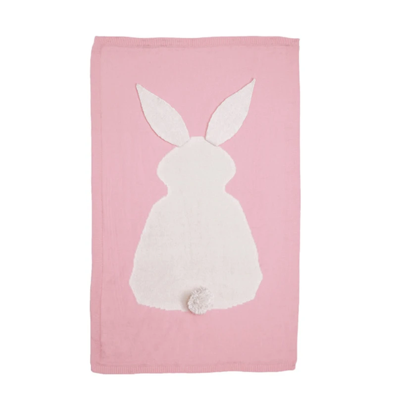 Baby Cotton Blanket Warm Rabbit Knitting Bedding Quilt Blanket For Bed Stroller Wrap Infant Swaddle