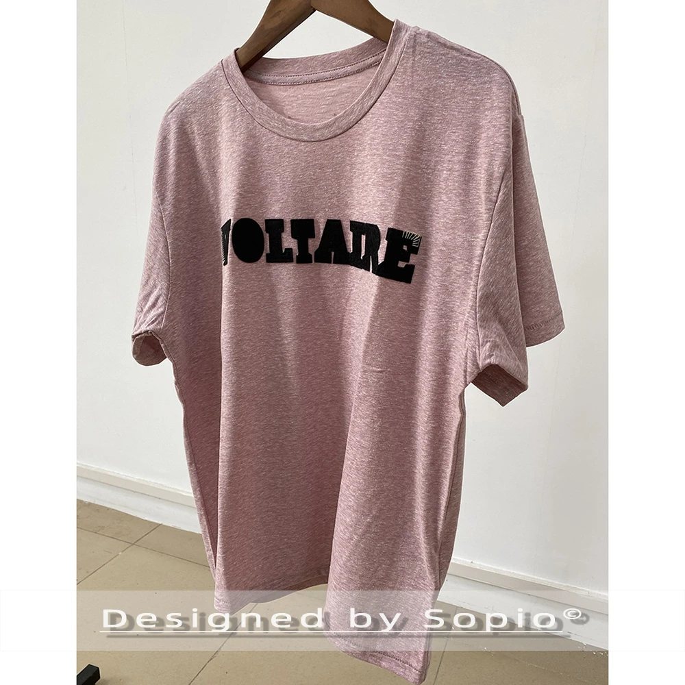 

Letter Embroidery T-Shirt Women Summer Clothes Cotton Short Sleeve Crew Neck Loose Tees Tops Lady Fashion T-Shirts Streetwear