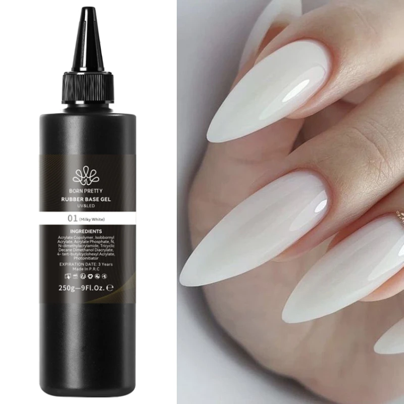 본 프리티 250g 러버 베이스 젤 네일 폴리쉬 밀키 화이트 카모플라쥬 반투명 젤리 컬러 쏙 오프 베이스 탑 코트 대용량