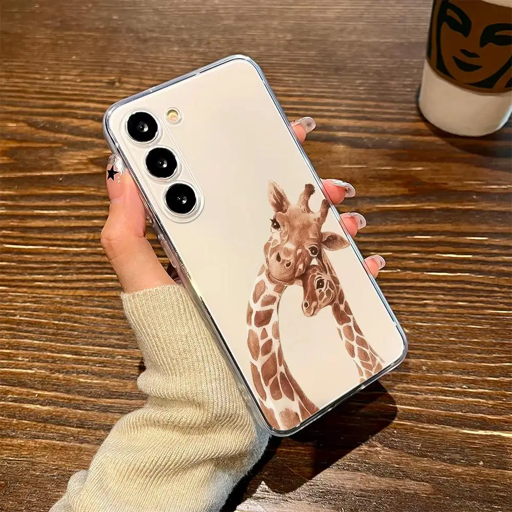 Love you, my giraffe. Transparency Soft shell phone case for Samsung Galaxy S26 S25 S24 S23 S22 FE,Ultra,Plus Drop resistant