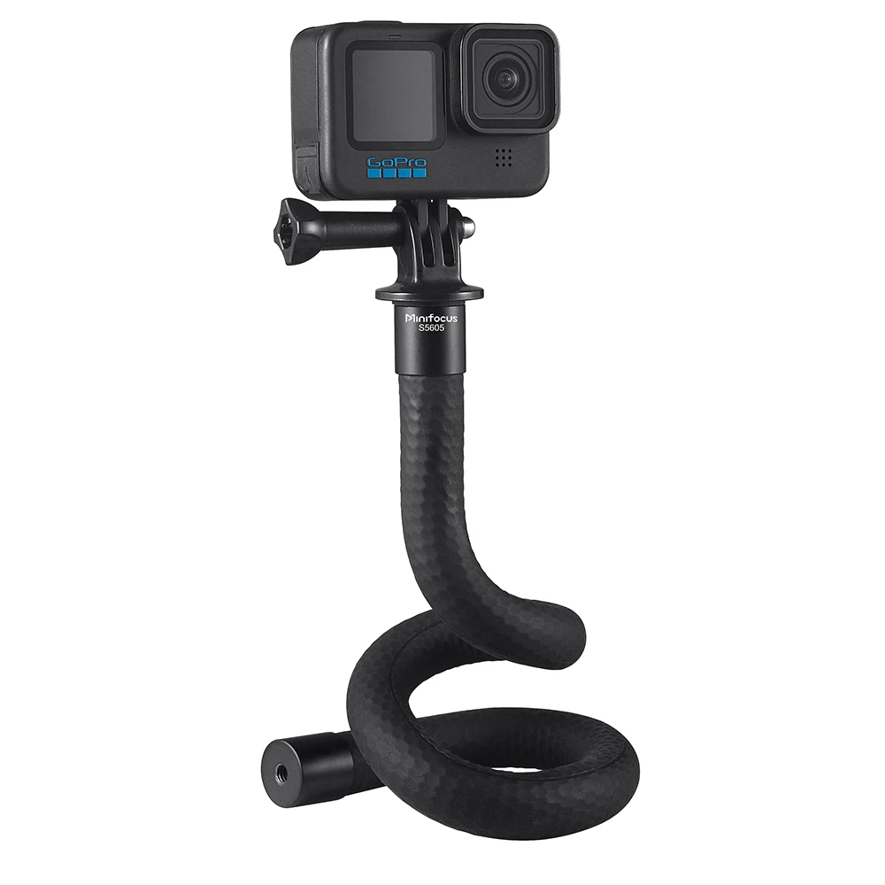 Flexible Mount Clamp Camera Tripod Stand Stick Pole for GoPro Insta360 DJI Monkey Tail Mount Neck Holder Bike Motorcycle Tube Ba