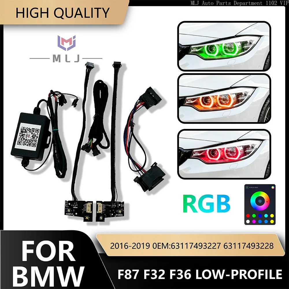 63117943227 63117943228 For 2016-2019 BMW F32 F36 Low Spec 64 Colors RGB LED Car Headlight Plug and Play Internal Wiring Harness