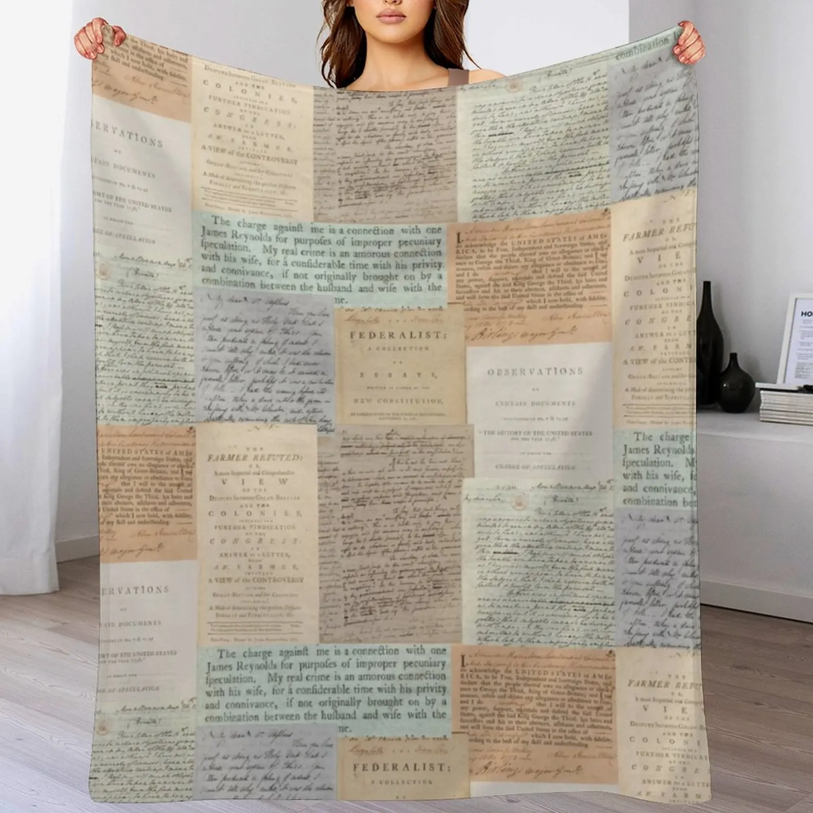 

Alexander Hamilton Papers Collection Throw Blanket Soft Plush Blanket as Housewarming Gift