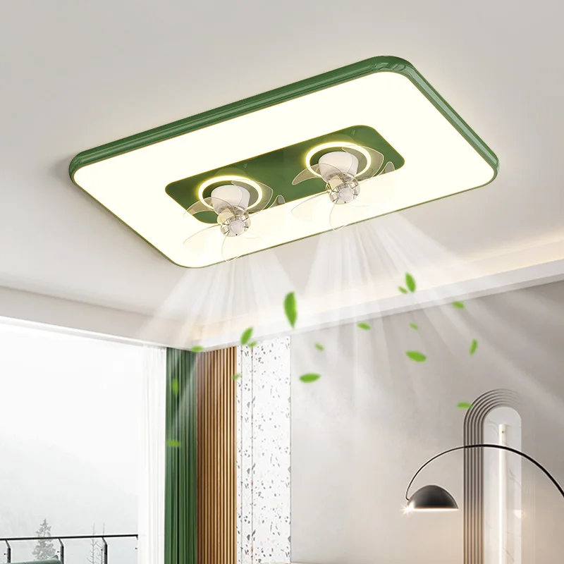 Full Spectrum Eye Protection Living Room Minimalist Atmosphere Simple Modern Dual Fan Ceiling Light Creative Personality Hall