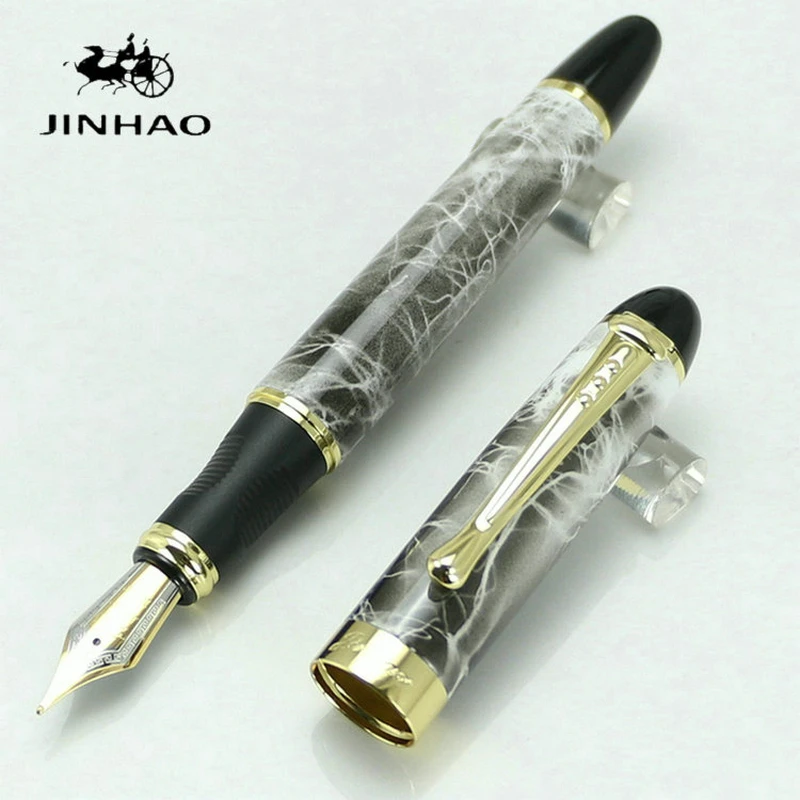 JINHAO X450 Executive Grey Marble Black Frosted High Quality All Metal Fountain Pen Without Pencil Box Luxury Writing Gift