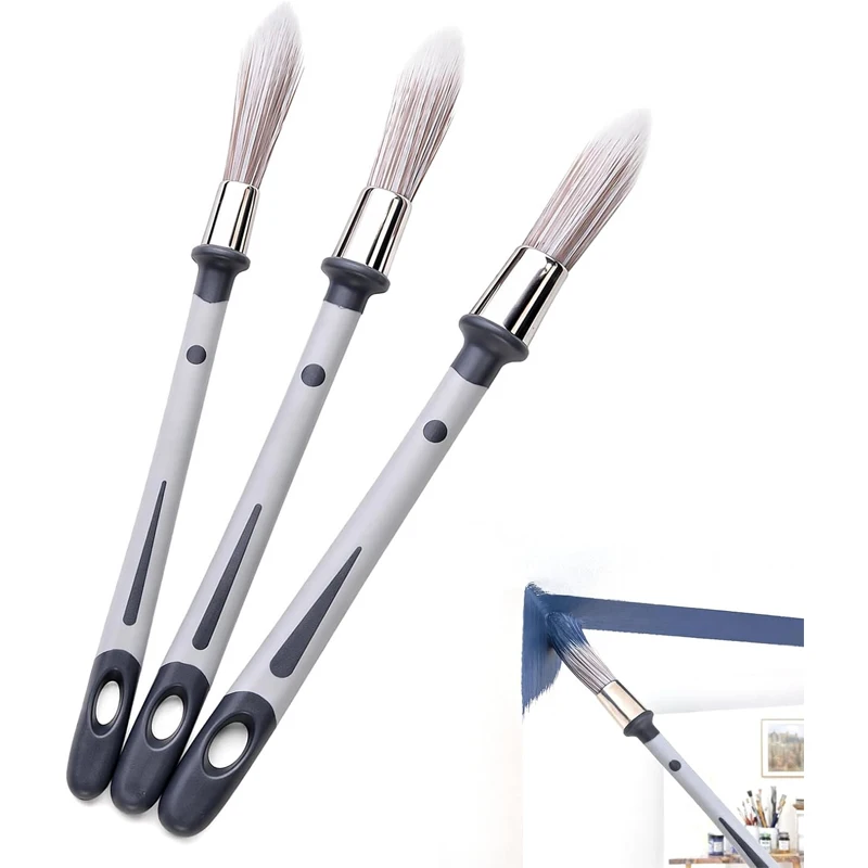 3 Pcs Paint Brushes Set Touch Up Brush Paintbrush Kit for Walls Baseboards Corners Edges Narrow Areas Paint Brush for Decorating