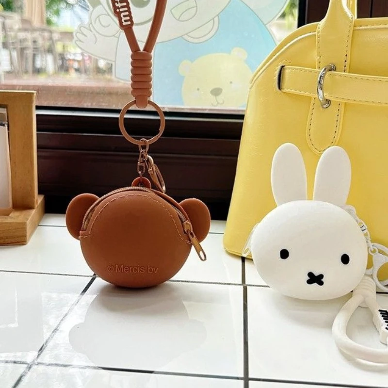 ميفي Kawaii أرنب محفظة نسائية للعملات المعدنية حافظة سماعة أذن صغيرة المفاتيح لينة سيليكون الأزواج مخلب مع سماعة الحقيبة للجنسين هدية مثالية